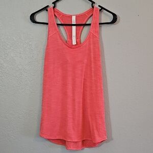 Lululemon Essentials Racerback Tank Top Heathered Pink/Orange Womens Size 4
